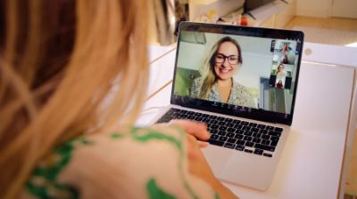 SpeakDaily student on a live video call with their teacher